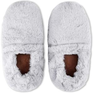 Leonns Microwavable Slippers - Heated Booties for Women and Men | Heated Foot Warmers for Feet in Bed, Reusable & Cozy Foot Warmer for Bed | Soothing Warmth & Comfort for Cold Feet (Medium 46-,47 Light Grey)