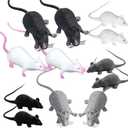 12 Pieces Halloween Fake Rat Plastic Rat Simulation Mouse Model Realistic Terror Plastic Mouse for Halloween Toy Joke Prank Party Decoration, 2 Size