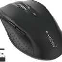 E-YOOSO Wireless Mouse for Laptop, Portable Optical Computer Mouse, 6 Buttons, Cordless 2.4GHz with USB Receiver, 5-Level 4800 DPI, 18 Months Battery Life, for PC, Chromebook, Windows, Mac(Black)