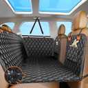 Back Seat Extender for Dogs- Holds 400LBS, Dog Car Seat Cover for Backseat Hard Bottom 100% Waterproof Non-Slip Scratch Resistant Dog Hammock for Car SUVs, Universal Size -Premium Black