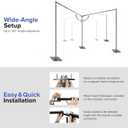 20x7.5ft Adjustable Backdrop Stand Support System Kit, Professional Photo Video Studio Background Stand with Adjustable Width & Height, for Studio, Wedding, Party, Outdoor Shooting