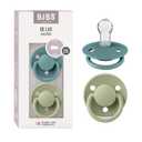 BIBS De Lux Baby Pacifier 2Pack | Made in Denmark | BPA Free Dummy Soother, Round Nipple. Silicone, One Size (036 Months), Island Sea/Sage