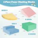 Climbing Toys for Toddlers 1-3, Foam Climb Blocks for Baby4-Piece Baby Climbing Crawling Toys Soft Foam Blocks Activity Play Set (4-Piece)