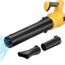 Cordless Leaf Blower for Dewalt 20V Battery,Handheld Blowers with 3 Speed,Max 600 CFM/200 MPH Turbo Boost Mode,2 Nozzle, Leaf Blower Cordless for Lawn Care,Yard and Snow Blowing(Tool only)