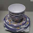 Melamine Dinnerware Set 12-Piece for 4 Dish Set Plates Bowls Unbreakable Dishware for Indoor Outdoor Use Lightweight Durable for Camping Picnics Parties Purple