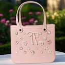 Mon Caramel Resin Beach Bag Accessories Charms,Resin Beach Totes Accessories Inserts,Daisy Flower Bag Charms (Bow White)