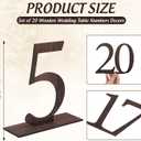 FYSUIMU 20Pcs Wedding Table Numbers 1-20 Rustic Wooden Table Numbers with Stands Wood Place Card Number Sign Display Markers for Wedding Reception Centerpiece Event Catering Party Supplies