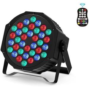 Stage Lights 36 LED Par RGB DJ LED Par Lights Uplights Remote & DMX Controlled Sound Activated Auto Play Uplights for Wedding Birthday Christmas Holiday Music Show Dance Party Stage Lighting (A-1PC)