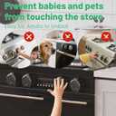 Stove Knob Safety Covers for Child Baby Proofing Kitchen Oven Knob Locks Universal Gas Burners Childproofing (5-Pack) (Black - Translucent)