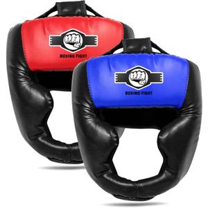 2 Pack & 1 Pack Boxing Headgear - Sparring Safety Head Guard for MMA, Kickboxing, Muay Thai, Boxing - Men, Women, Kids (Small-Medium, Red & Blue)