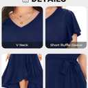 Talisea Women Navy Blue Plus Size Formal Dress High Low V Neck Maxi Wedding Guest Cocktail Party Long Dresses 2025 (20 Plus)