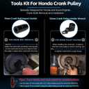 For Honda Crank Pulley Tool 19mm Harmonic Balancer Socket & 50mm Crankshaft Crank Pulley Wrench Holder Removal Holding Spanner Kit For Acura and Honda Engines, Deep Counter-Weighted Socket Tools