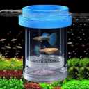Breeder Box for Fish Tank, Plastic Aquarium Breeding Chamber, Floating Mesh Isolation Hatchery Incubator for Small Fish, Betta Shrimp Clownfish Guppy - Adjustable Nursery Tank Divider (Blue, Medium)