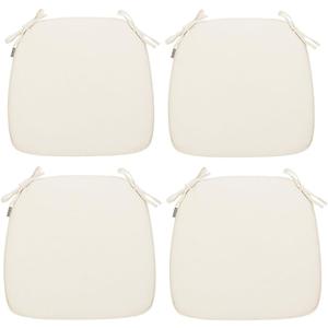 Magpie Fabrics 17"x16"x2" U-Shape Chair Cushions with Ties 4 Count, Outdoor Indoor Waterproof All Weather Seat Pads Decoration for Patio Garden Dining Office - Cream Beige