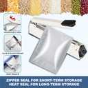 50PCS 1Gallon 10"X14" Mylar Bags for Food Storage with Oxygen Absorbers&Lables,10 Mil Thick Resealable Stand-Up Zipper&Heat Sealable Bags for Long Term Food Storage,Dried Food