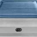 Intex: Dura-Beam Deluxe Comfort-Plush Air Mattress - 22" Queen Blue - Built-in Electric Pump, Durable Fiber-Tech, Carry Bag Included, 600lb Capacity