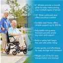 Carex Transport Wheelchair With 19 inch Seat, Folding Transport Chair with Foot Rests, Foldable Lightweight Wheelchair Foldable for Storage and Travel