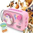 WonderBuddy Kids Story Box Audio Player, 500+ Preloaded Stories & Rhymes with Storybook DIY Art Kit, Voice Recorder, Content Upgrade, Bluetooth, Birthday Gift for Girls 3+ Years- Unicorn (Pink)