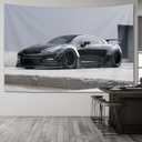 PailailaiNest R35 Black Car Tapestry Jdm Japanese Cool Wall Hanging for Living Room Bedroom Decor Backdrop 40"x60"