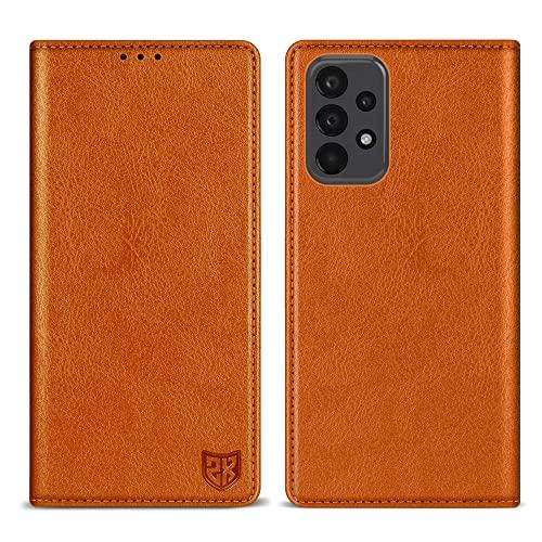 Samsung Galaxy A23 5G/4G Wallet Case with [RFID Blocking] Card Slot Stand Strong Magnetic Leather Flip Fold Protective Phone Case for Samsung Galaxy A23 5G/4G Case Wallet(Brown-6.6 inch)