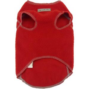 Fleece Sweater Vest, Cool Weather Pullover, Spring and Fall Clothes for Dogs (6500) (XXL Fits 100-130 LBS, Back 30", Red)