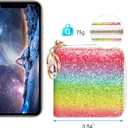 GEEAD Small Glitter Wallet for Women Girls Mini Coin Purse Pouches with Key Ring