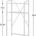 Huhote Over The Toilet Storage Rack with 3-Tier Bathroom Shelves, Space Saver Toilet Shelf, Bathroom Storage Organizer with Hooks for Over Toilet Storage and Shelf (White), Large