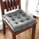 vctops Velvet Solid Chair Pad Super Soft Plush Washable Square Seat Cushion for Kitchen Dining Room (Darkgrey,20" x 20")