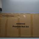 Large Framed Abstract Horizontal Wall Art, Beige, 24 x 48 In