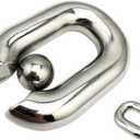 Male Stainless Steel Long Thick Hanging Stretch Pendant, Weighted Exercise Ring, Removable Metal Ball Accessories,1 Piece-UShlF19 (Normal, L)
