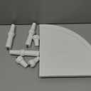 Wood Corner Counter Shelf,Rustic Pedestal Stand,White Sector Farmhouse Corner Shelves,Stackable Countertop Bathroom Organizer, Tray Riser for Coffee Bar Table and Kitchen Counter Decor  (9.5" White)