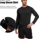 7 Pack Men Dry Fit Workout Long Sleeve Athletic Gym UPF SPF UV Sun Protection Quick Dry Lightweight Shirts (Large, 1 Black 1 Grey 1 Heather Grey 1 Blue 1 Dark Blue 1 Dark Green 1 Wine)