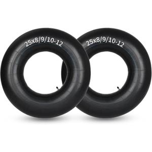 GICOOL 25x8/9/10-12 Butyl Inner Tubes, 2 Pack with TR6 Valve Stem, Heavy-Duty ATV Inner Tubes, Replacement Tubes for Tractors, ATVs, Trailers, Garden Wagons, Golf Carts