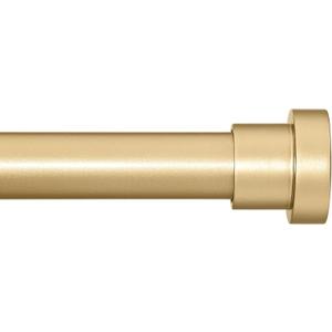 Briofox gold Curtain Rods for Windows 48 To 84 Inch, 1 Inch Heavy Duty Adjustable Curtain Rod With Modern Decorative End Cap Finials WIth BracketsNOT TENSION ROD