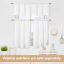 ZJDECOR Buffalo Plaid Kitchen Curtains 24 Inches Length,White Crinkled Not-See-Through Sheer Tier Cafe Curtains,Farmhouse Window Treatment for Living Room Kitchen,Rod Pocket,26" Wx24 L(Pack of 2)