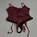 Lilosy Sexy Lace Up Leather Pu Wireless Garter Women Teddy Bodysuit Corset Bustier Top Outfit Nightout One Piece (Large, Burgundy Red)