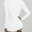 Elesomo Women Shirts V Neck Short/Long Sleeve Cotton Tops T-Shirt Basic Tees (White, XL)