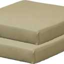 SAMTY Patio Chair Cushions Non Slip Bottom Chair Pad with TiesSet of 2 Waterproof Square Outdoor Seat Cushion Replacement for Garden Swing Furniture 18x18 Inch, Light Khaki