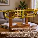 Solid Wood Trumpet Stand, Universal Desktop Trumpet Stand, Instrument Decoration and Accessories for Home Studios, Practice Rooms, and Living Rooms, Ideal Gift for Musicians and Trumpet Players