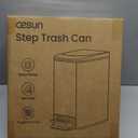 Cesun Small Bathroom Trash Can with Lid Soft Close, Step Pedal, 6 Liter / 1.6 Gallon Stainless Steel Garbage Can with Removable Inner Bucket, Anti-Fingerprint Finish (Matt Black)