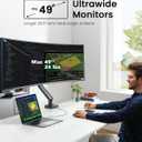 Single Monitor Mount for 13-49 Inch Screens up to 24 lbs, Ergonomic Adjustable Monitor Arm with Built-in USB 3.0 Hub, Space-Saving VESA Desk Mount for Home Office & Gaming, C-Clamp & Grommet Base