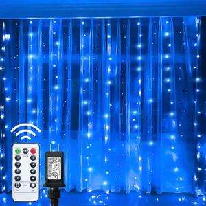 Twinkle Star, 9 Inches Indoor Outdoor, LED String Light with Remote Control Timer for Halloween Thanksgiving Wedding Party Home Garden Bedroom Decoration, Blue