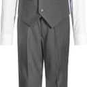 Boys' 6-Piece Formal Slim Fit Suit Set, Vest, Pants, Dress Shirt, Tie, Pocket Square, and Bow Tie (Black, Size 14)