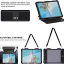 Compatible with iPad Pro 11 inch M4 2024 M5 2025 Waterproof Case,360 Protective Military Drop-Proof,with Strap Stand,Clear Screen Protector,Built-in Pencil Holder for iPad pro 11 Tablet Cover-Black