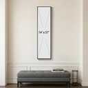 Framed Long Narrow Black and White Abstract Vertical Wall Art, 14x56 Inch