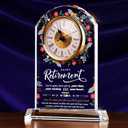 Sttokilly Retirement Crystal Clock Gifts for Women Men,Classy Retirement Plaque for Coworkers BossHappy Retirement Decorations Gifts for Friends,Teacher,Leader