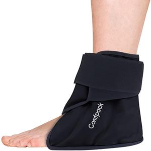 Ankle Ice Pack Wrap for Swelling, Heel Ice Pack for Pain Relief, Hot Cold Therapy Cold Pack for Plantar Fasciitis, Achilles Tendonitis, Ankle Sprain, Foot Pain, Black