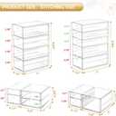 caktraie Makeup Organizer Storage With 16 Drawers, 4 Pcs Desktop Office Supplies, Desk Organizers, Clear Accessories, Dustproof Storage Drawer and for Make Up, Jewelry, Pen, Stationary