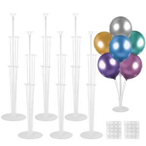 6 Sets Balloon Stand Kits, Balloon Sticks with Base for Table Centerpieces Graduation Birthday Baby Shower Gender Reveal Party Decorations