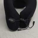 jiaao Neck Pillow Airplane, 2025 Upgraded Memory Foam Travel Pillow for International Flights, Adjustable Clasp, Storage Bag, Advanced Neck Support for Road Trips, Home, Office, and Gaming (Jet Black)